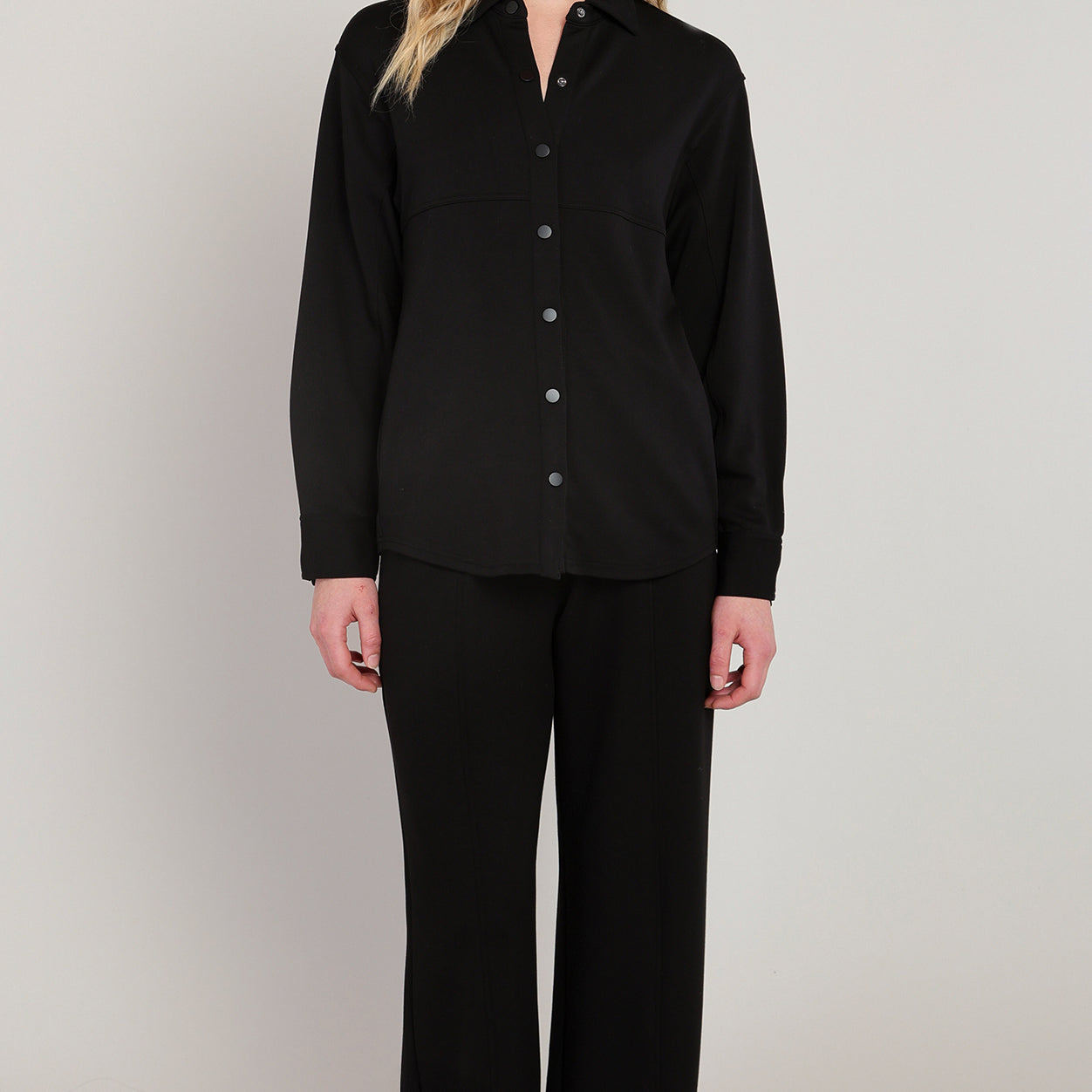 Pantalon scuba noir à jambe large Dex pour femme