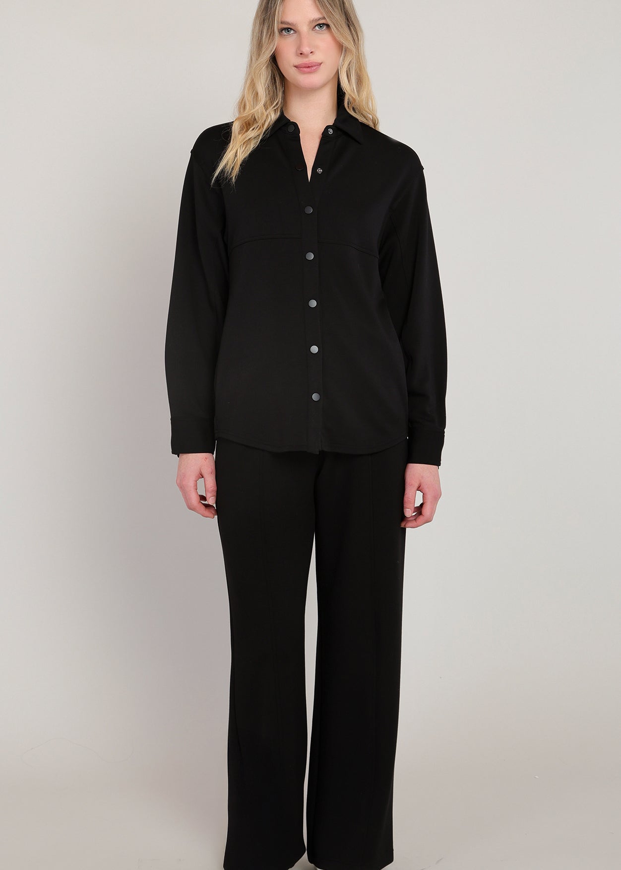 Pantalon scuba noir à jambe large Dex pour femme
