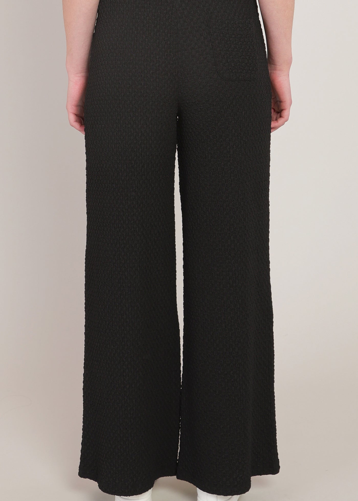 Pantalon texturé noir à jambe large Room 34 pour femme
