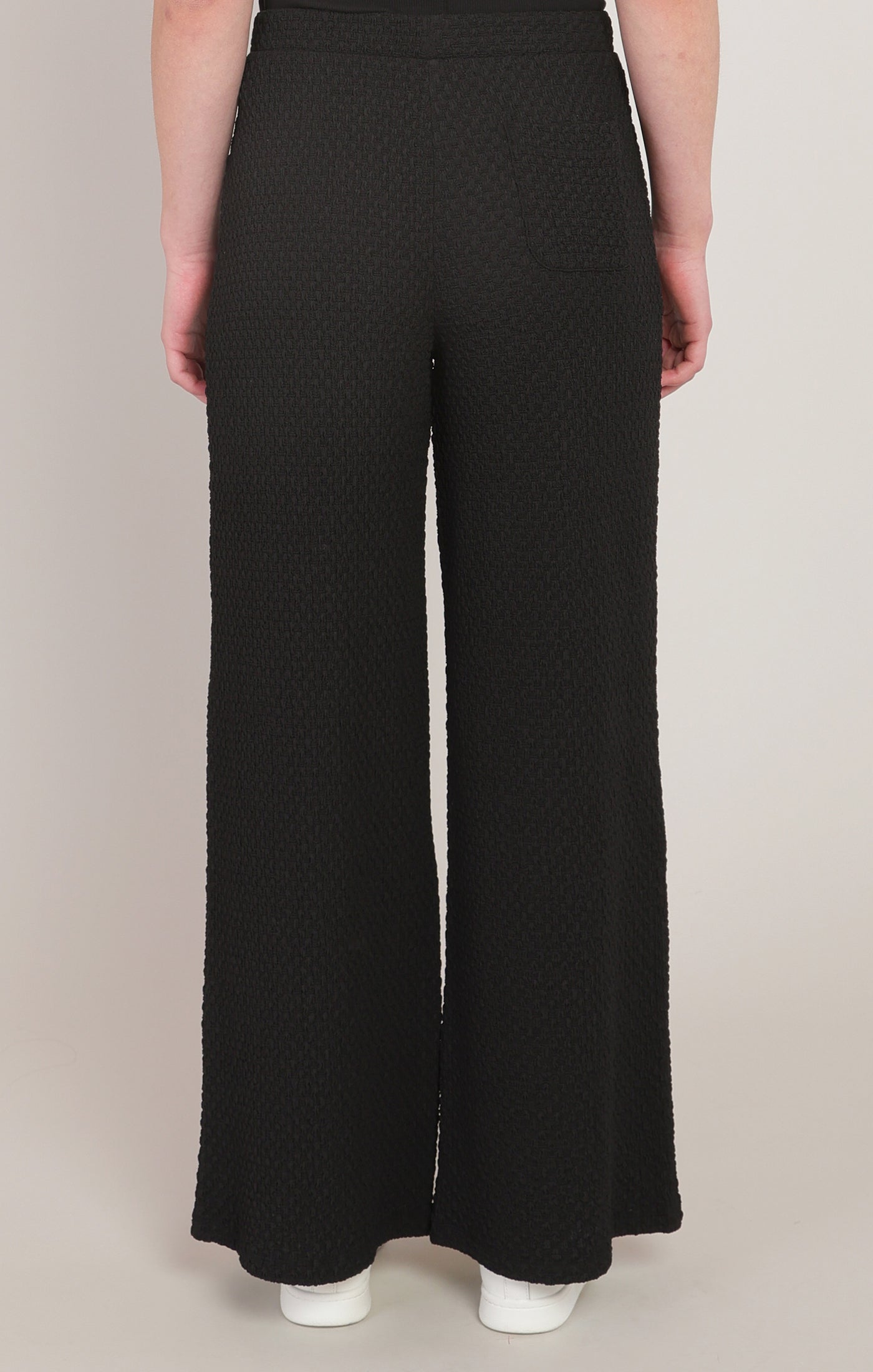 Pantalon texturé noir à jambe large Room 34 pour femme