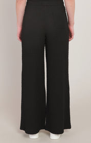 Pantalon texturé noir à jambe large Room 34 pour femme