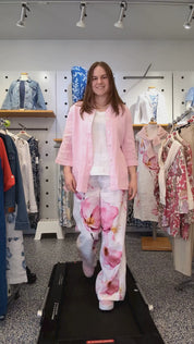 Pantalon en Lin Imprimé Floral