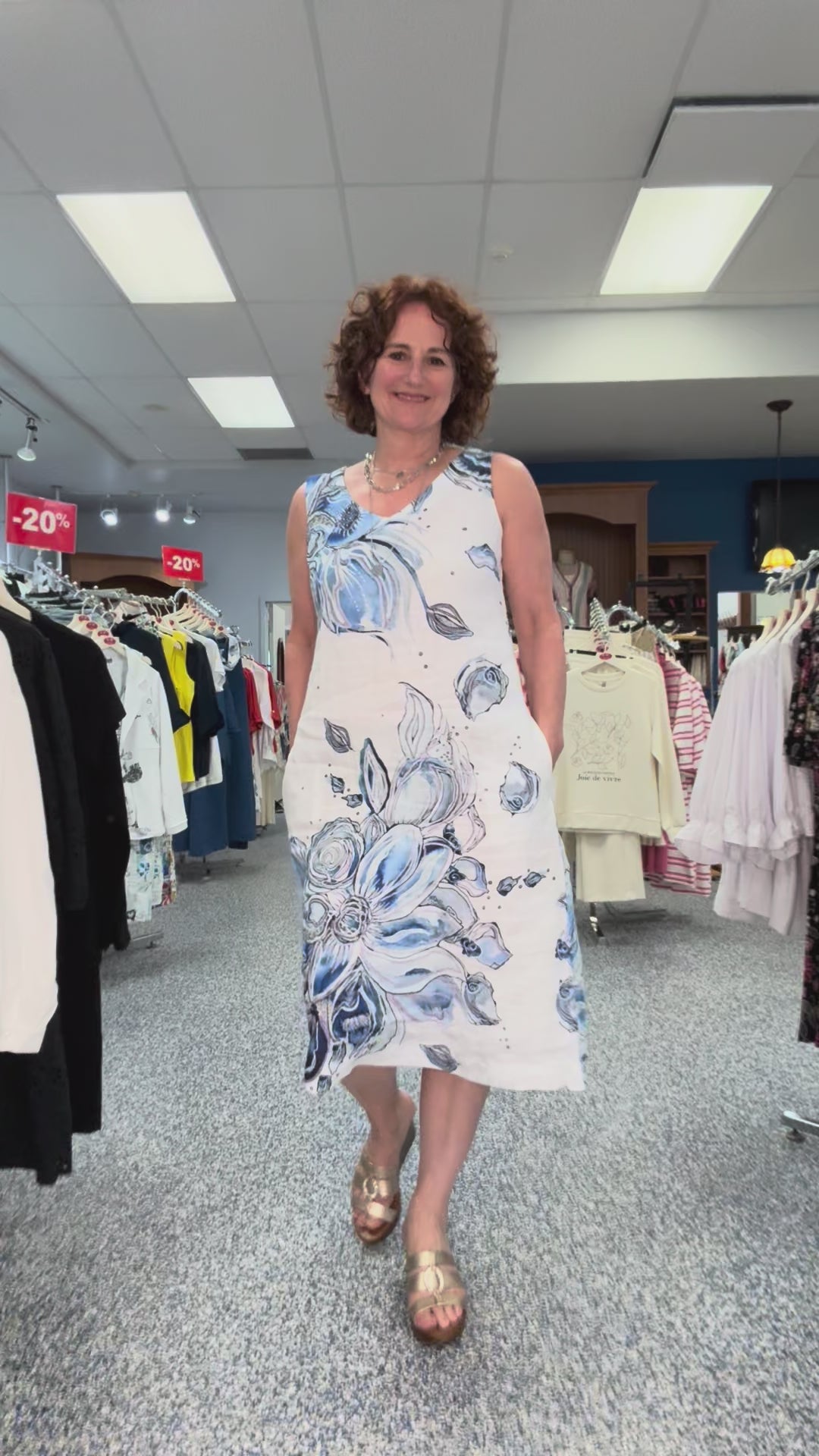 Robe en Lin Imprimé Floral