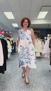 Robe en Lin Imprimé Floral