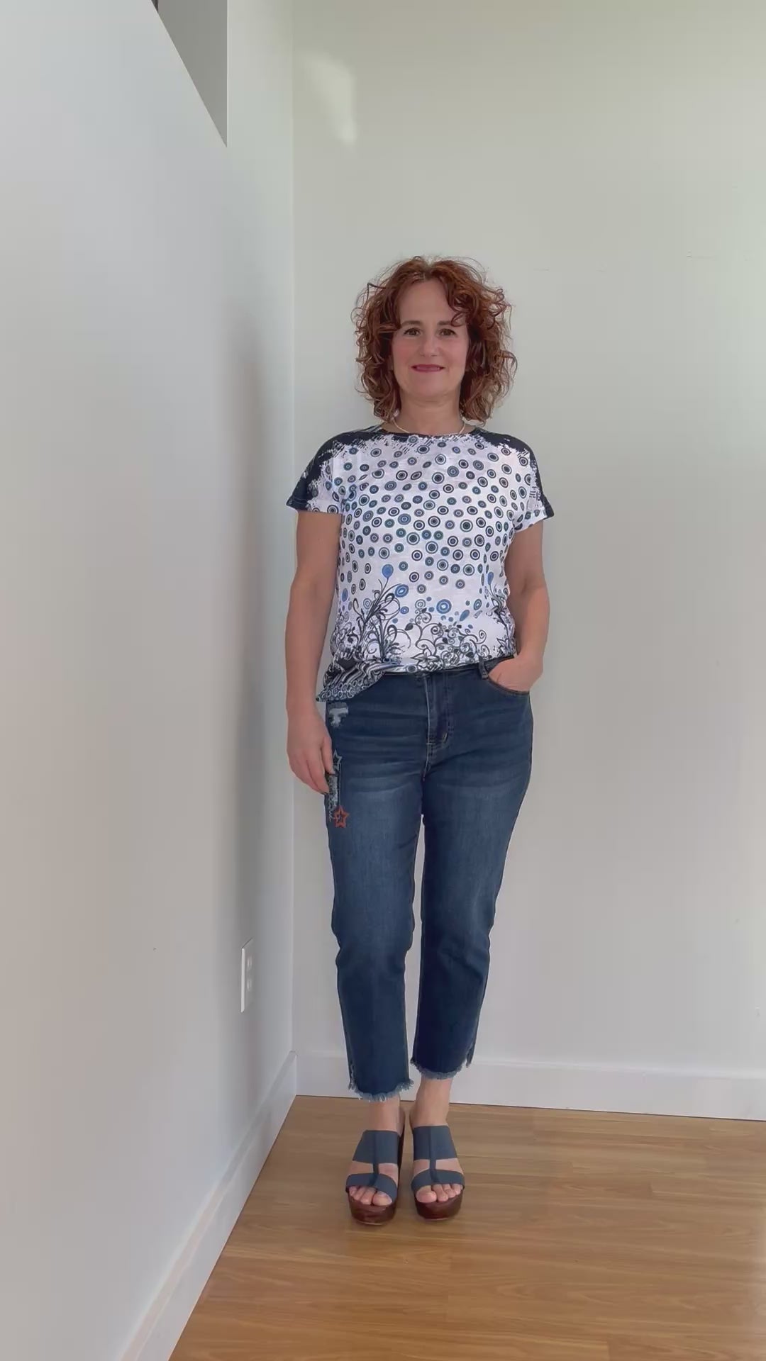 T-Shirt Imprimé Dos en Dentelle