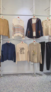 Chandail en Tricot Saphir à Col Roulé et Manches Longues