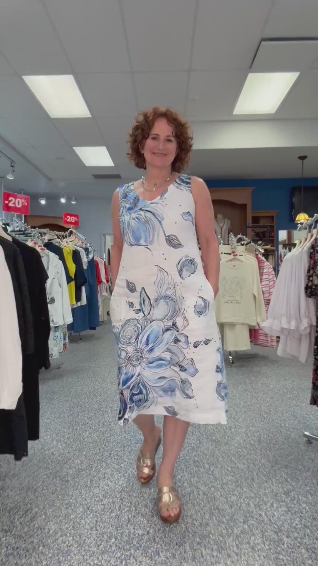 Robe en Lin Imprimé Floral
