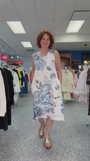 Robe en Lin Imprimé Floral