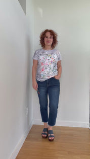 T-Shirt Rayures et Fleurs