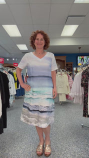 Robe en Lin Imprimée Bord de Mer