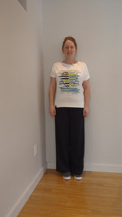 Chandail Manches Courtes Rayé Avec Coeur