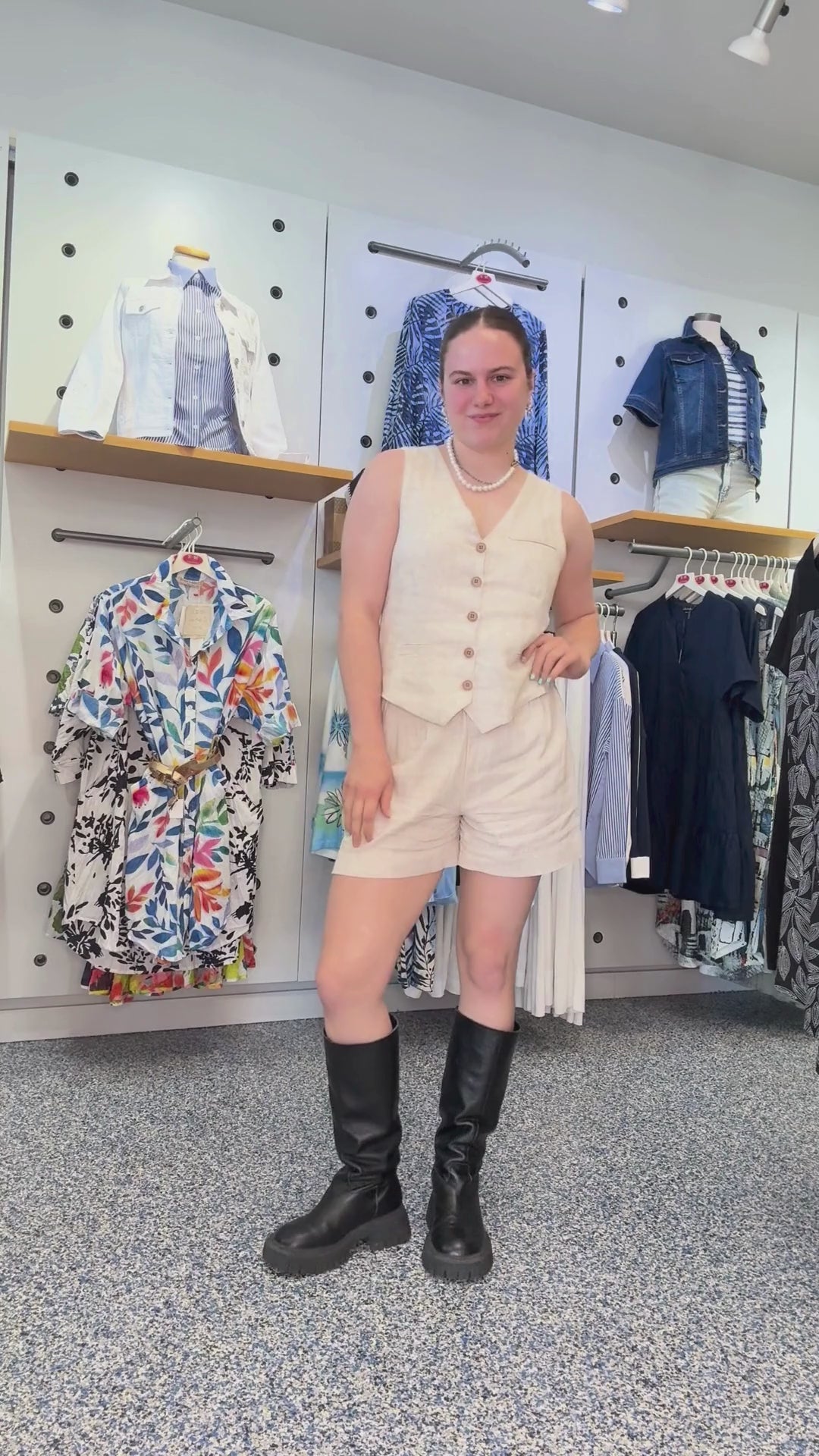Shorts Taille Élastique en Lin