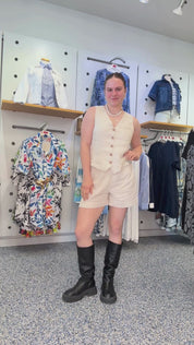 Shorts Taille Élastique en Lin