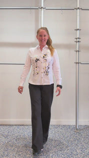Blouse Blanche à Imprimé Abstrait