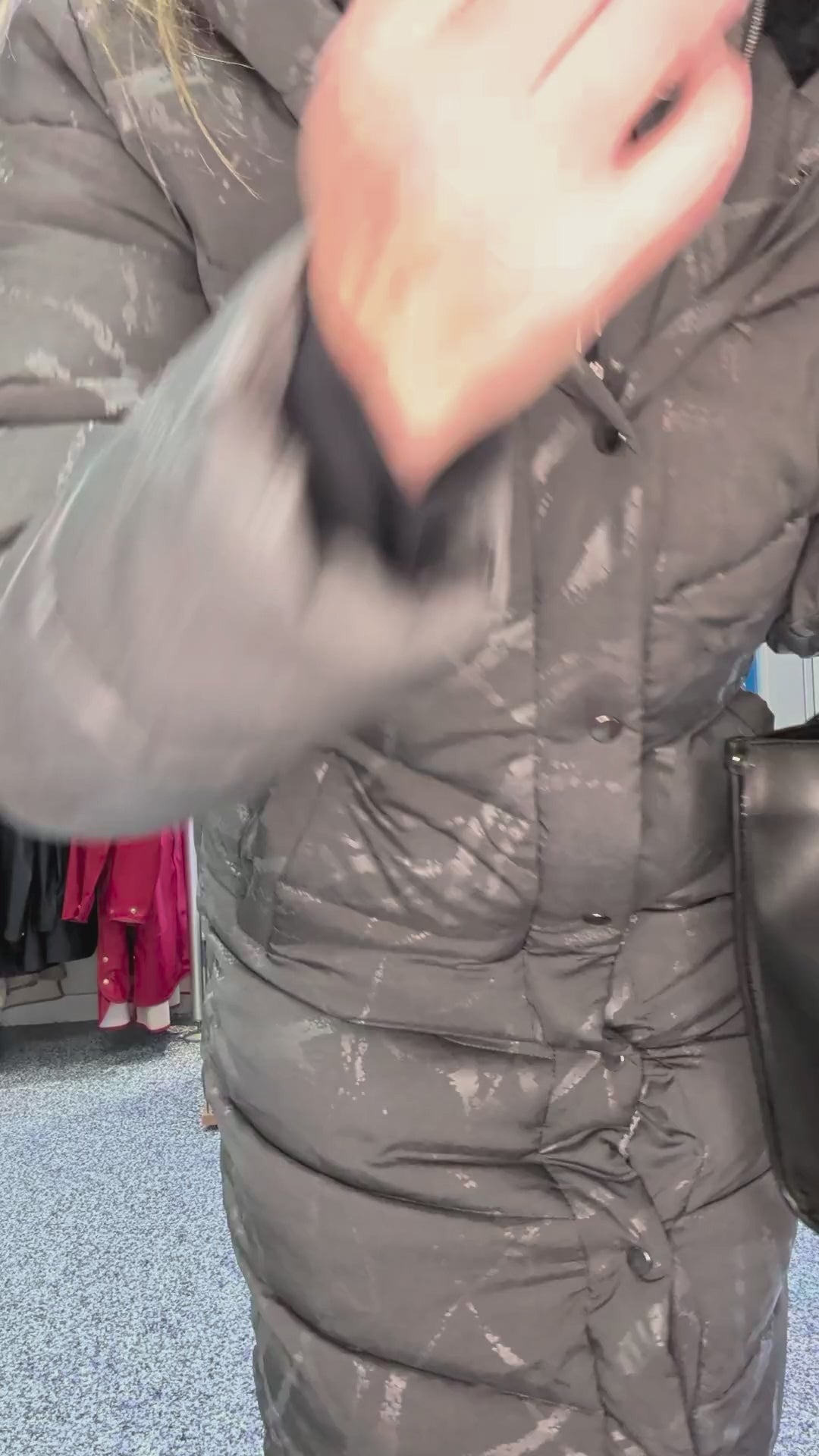 Manteau Matelassé Long à Capuchon