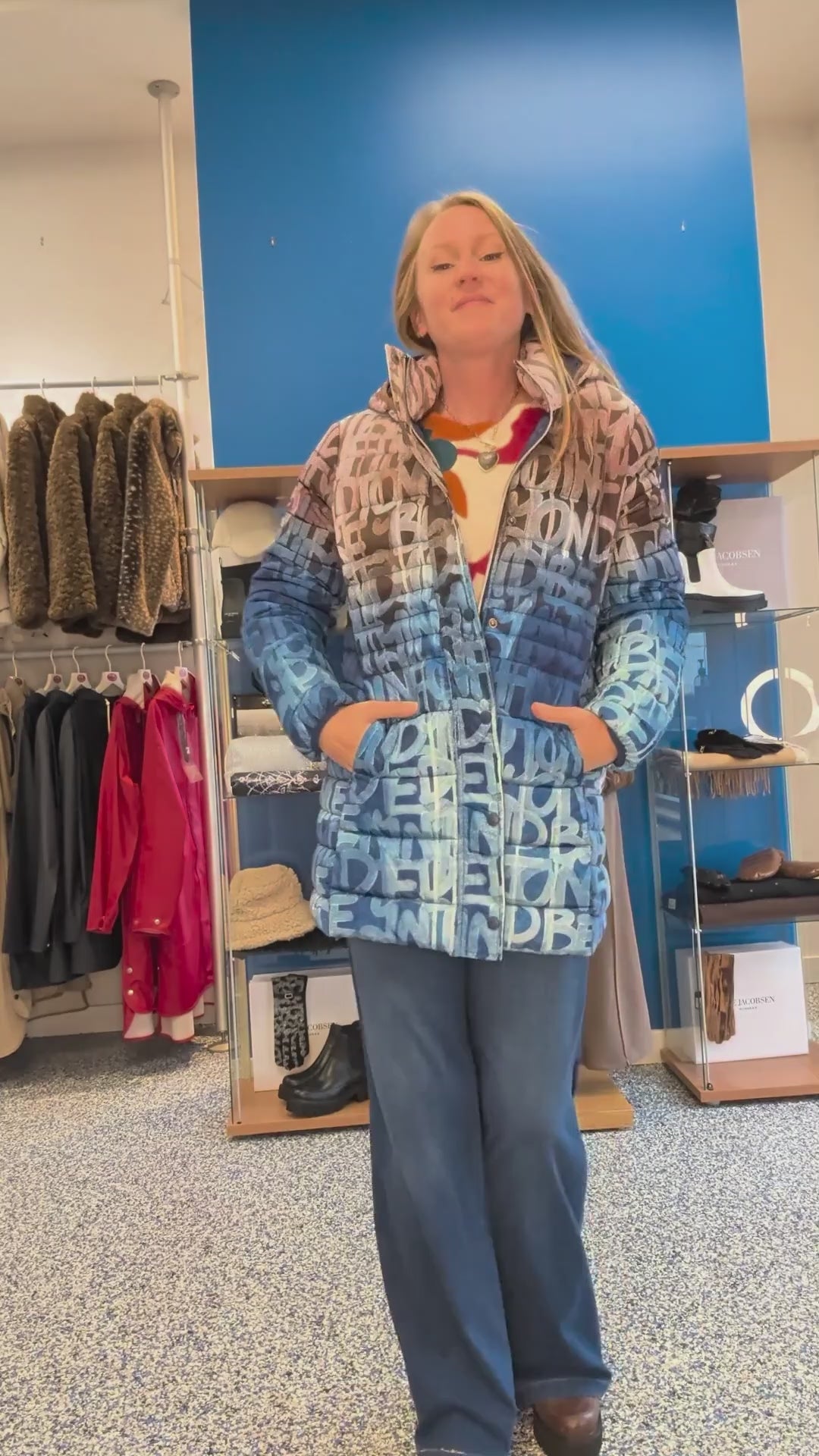 Manteau Matelassé à Imprimé Dégradé