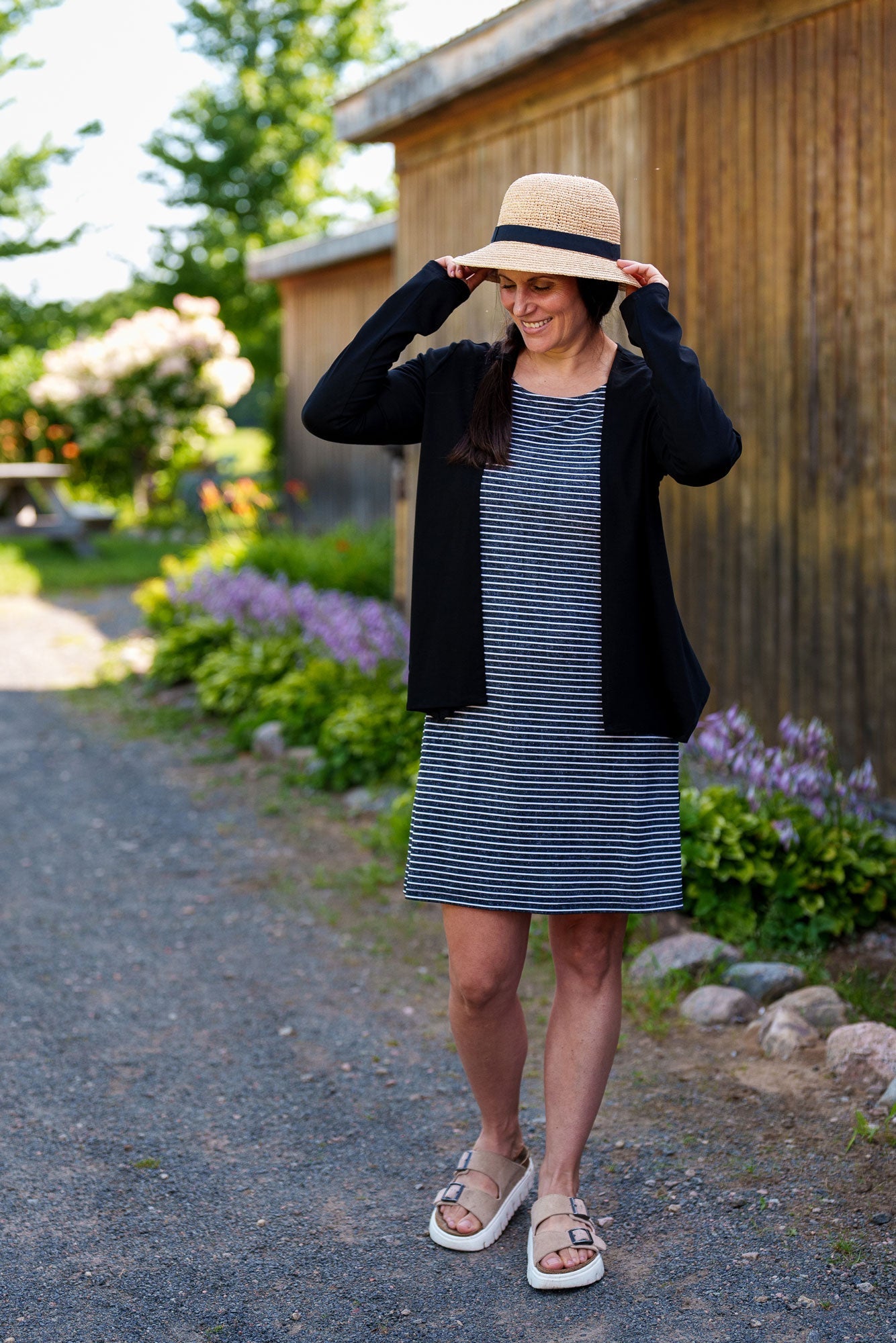 Robe Rayée Manches Courtes