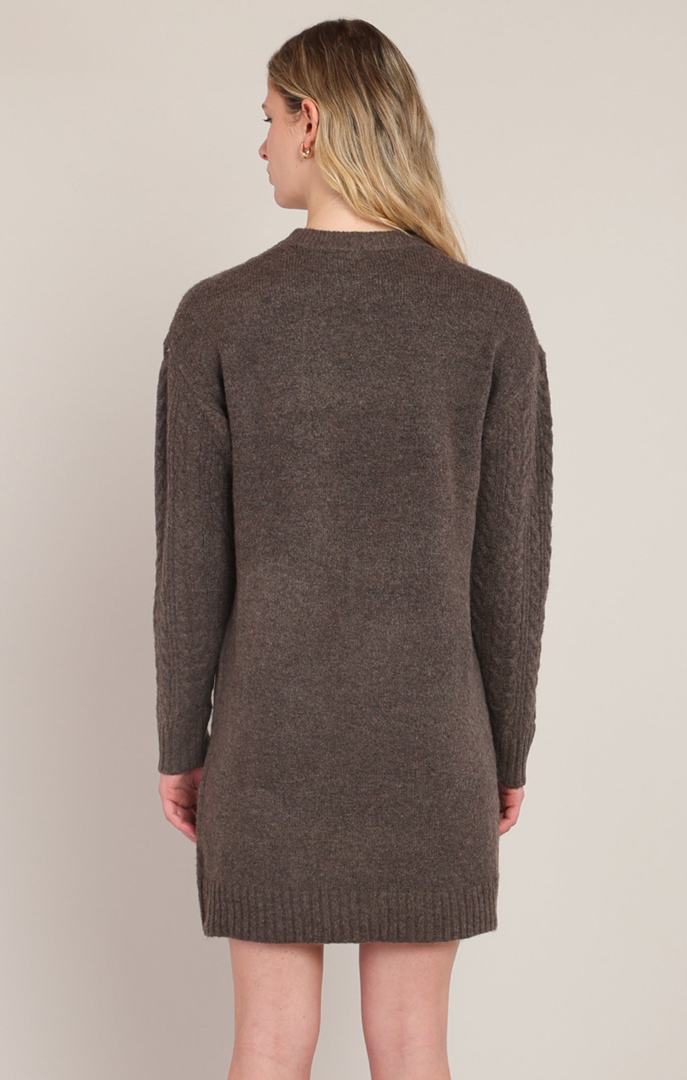 Robe en tricot torsadé châtaigne chiné Room 34 pour femme