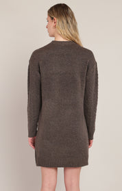 Robe en tricot torsadé châtaigne chiné Room 34 pour femme