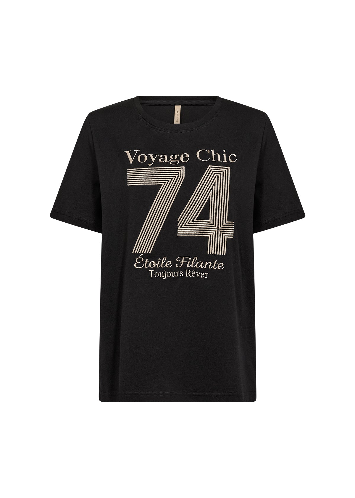 T-shirt noir imprimé 74 Soya Concept pour femme
