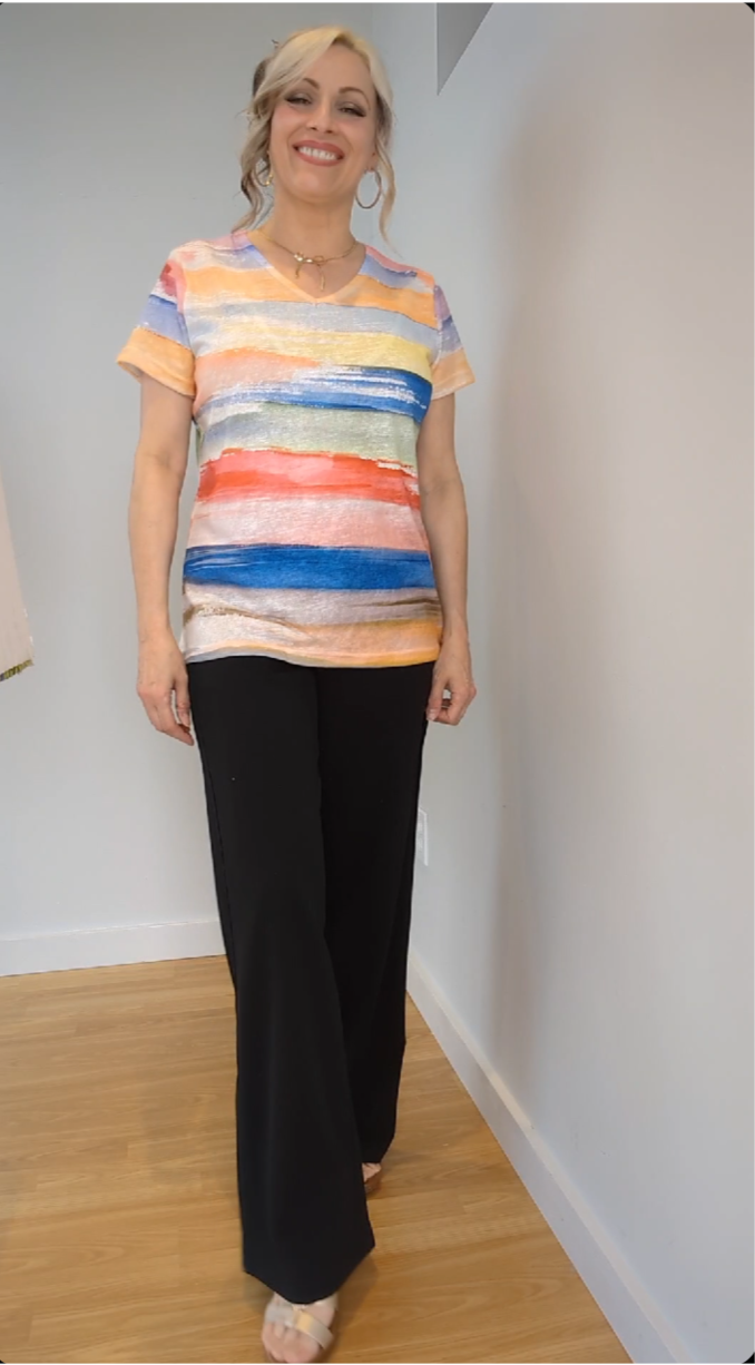 T-Shirt Imprimé Col en V