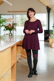 Legging Cuissard Gris et Merlot