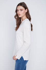 Chandail Tricot Léger Manches Longues Col en V