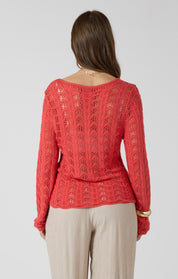 Chandail Manche Longue en Tricot Ajouré