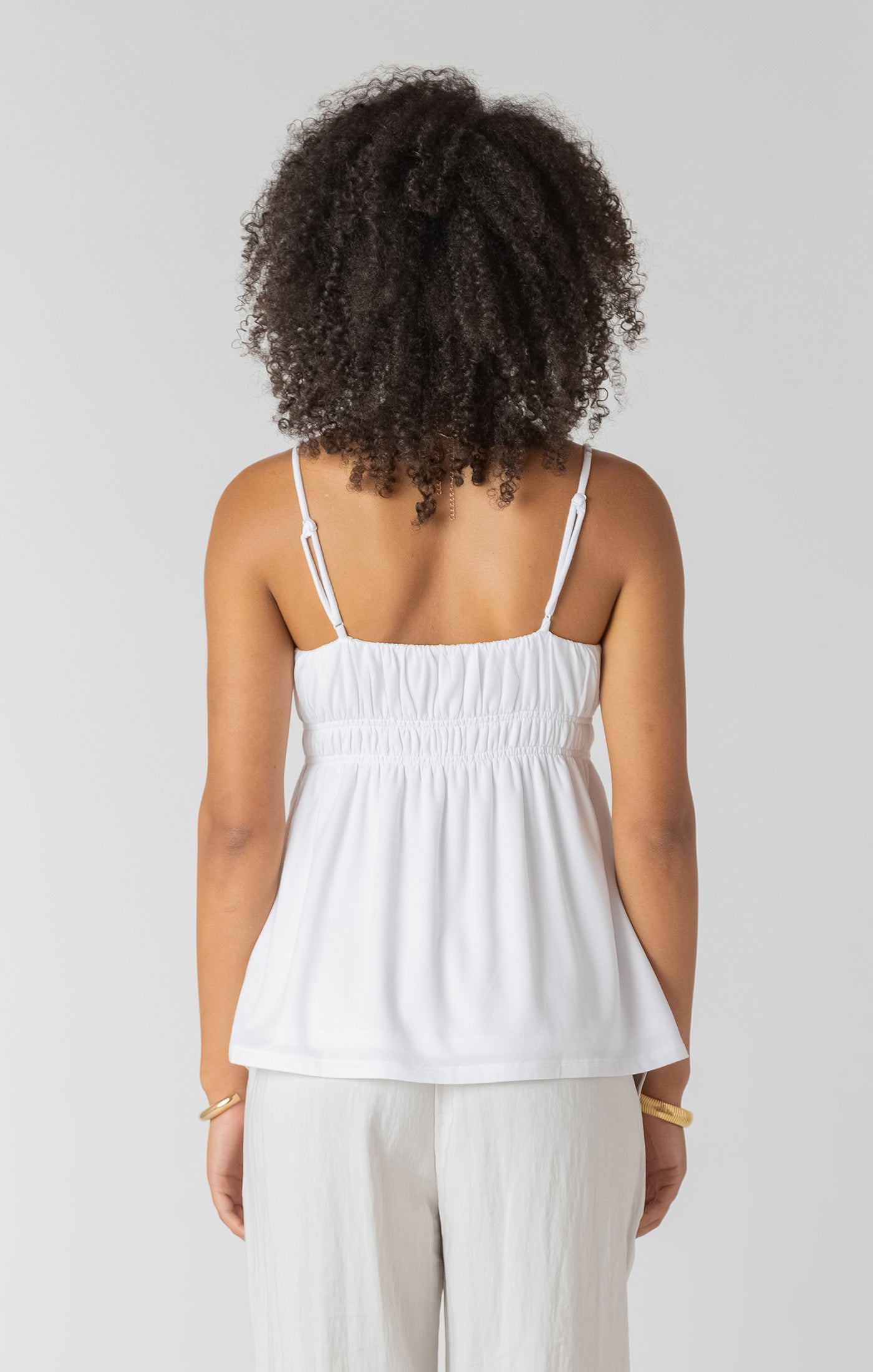 Camisole Bretelles Spaghettis Ceintrée au Buste