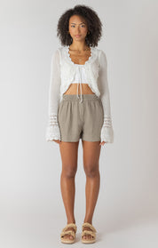 Cardigan en Tricot Cordon à l'Avant