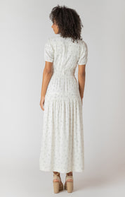 Robe Longue Col en V avec Fleurs