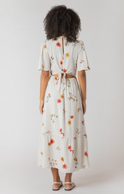 Robe Longue à Fleurs Dos Nu