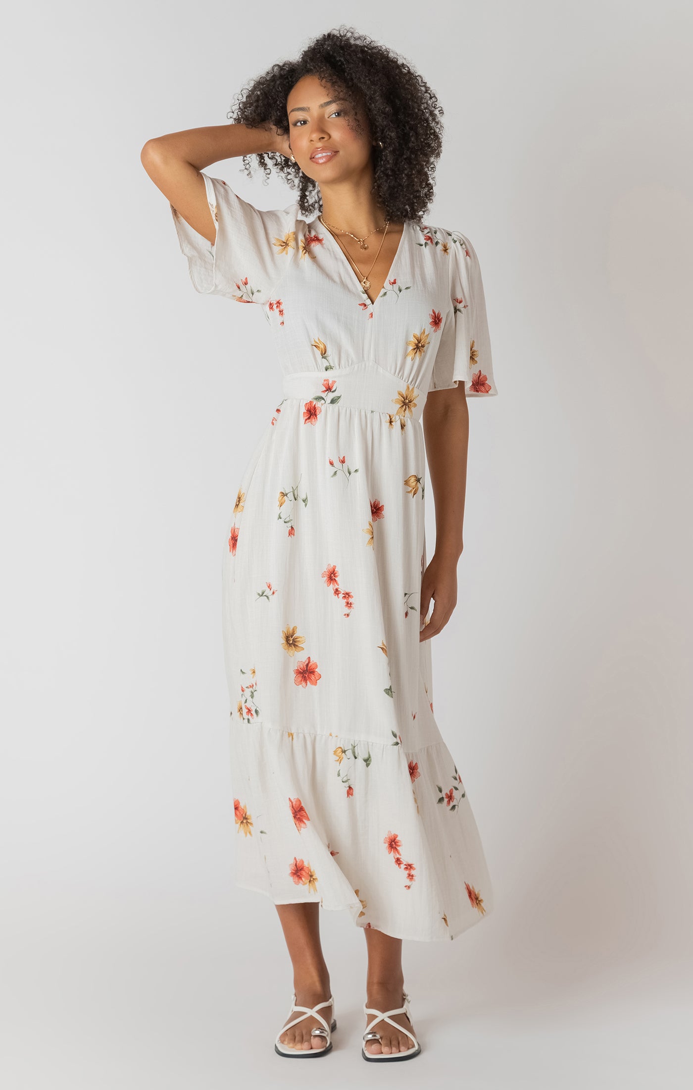 Robe Longue à Fleurs Dos Nu