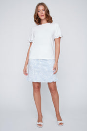 T-Shirt avec Studs aux Manches et au Col