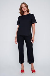 T-Shirt avec Studs aux Manches et au Col