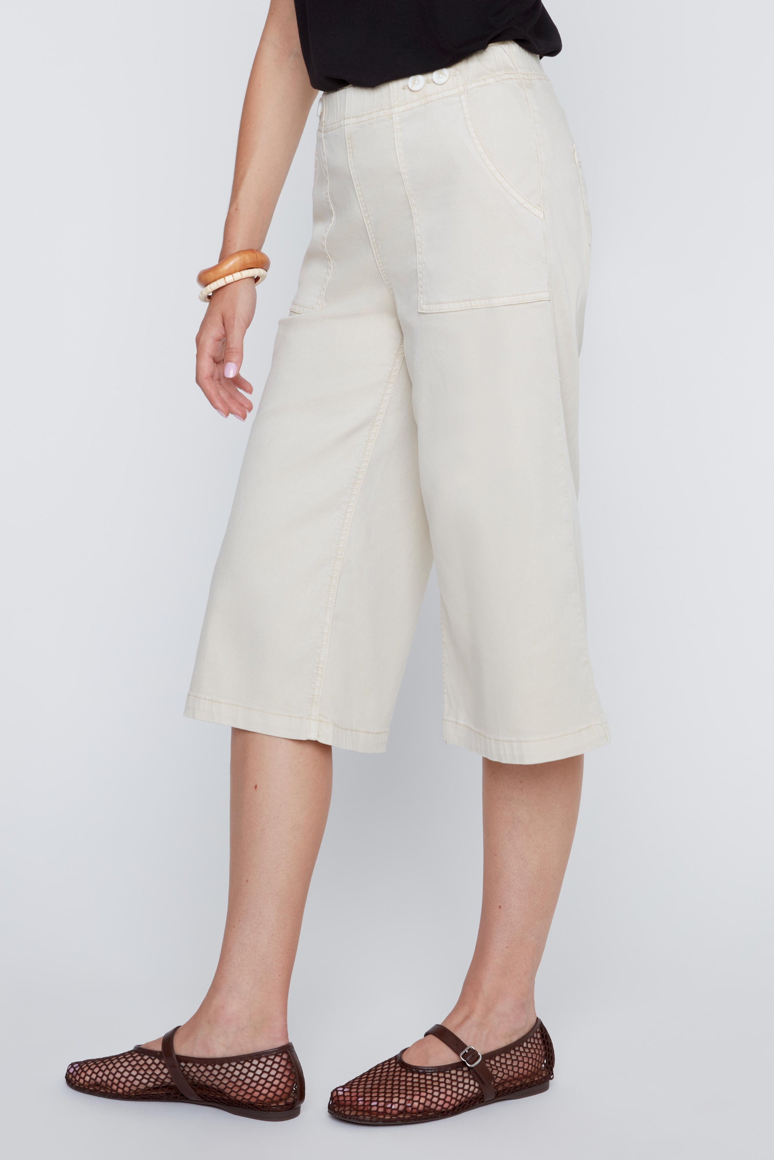 Capri Jambe Large Taille Élastique