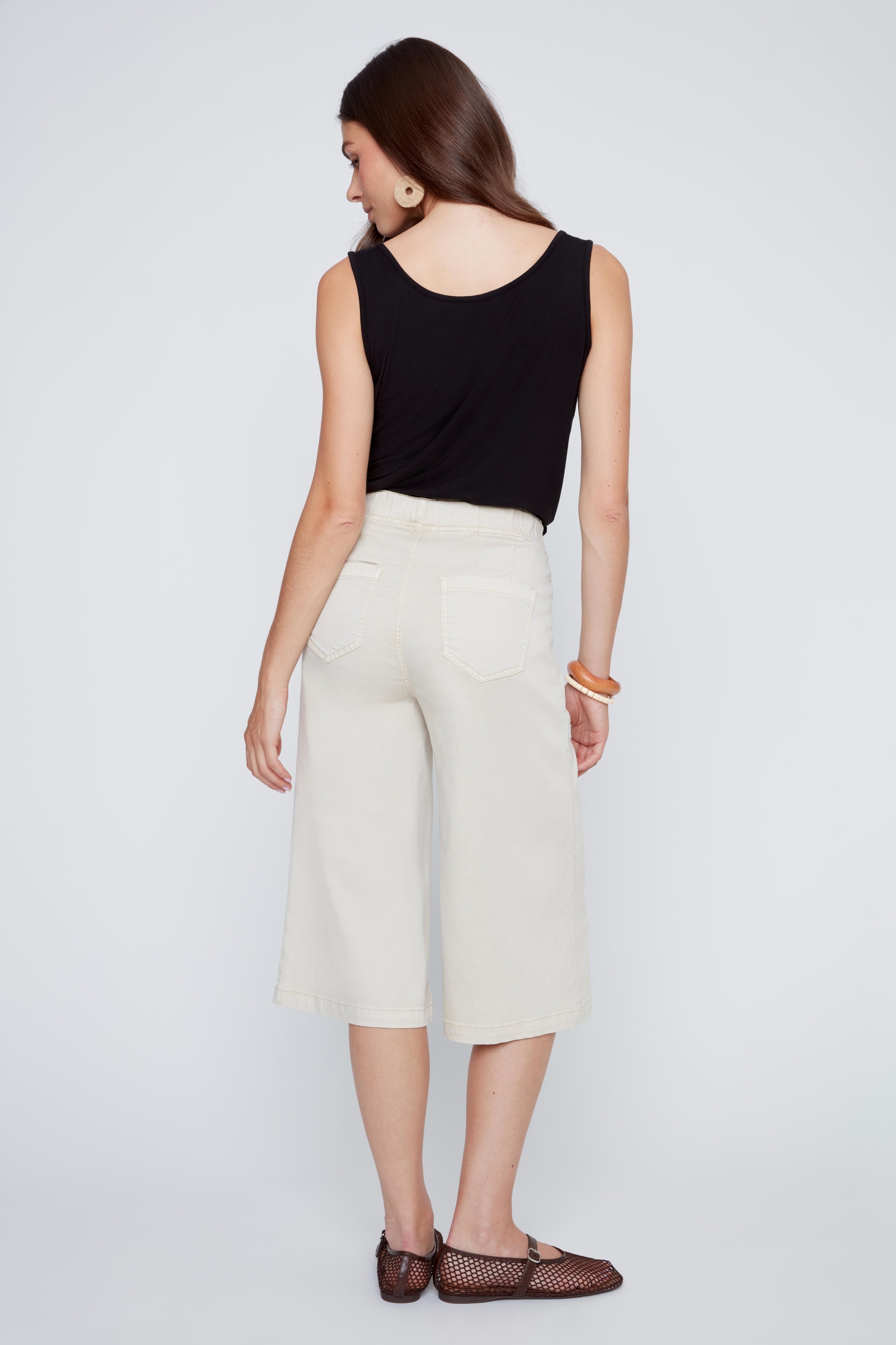 Capri Jambe Large Taille Élastique