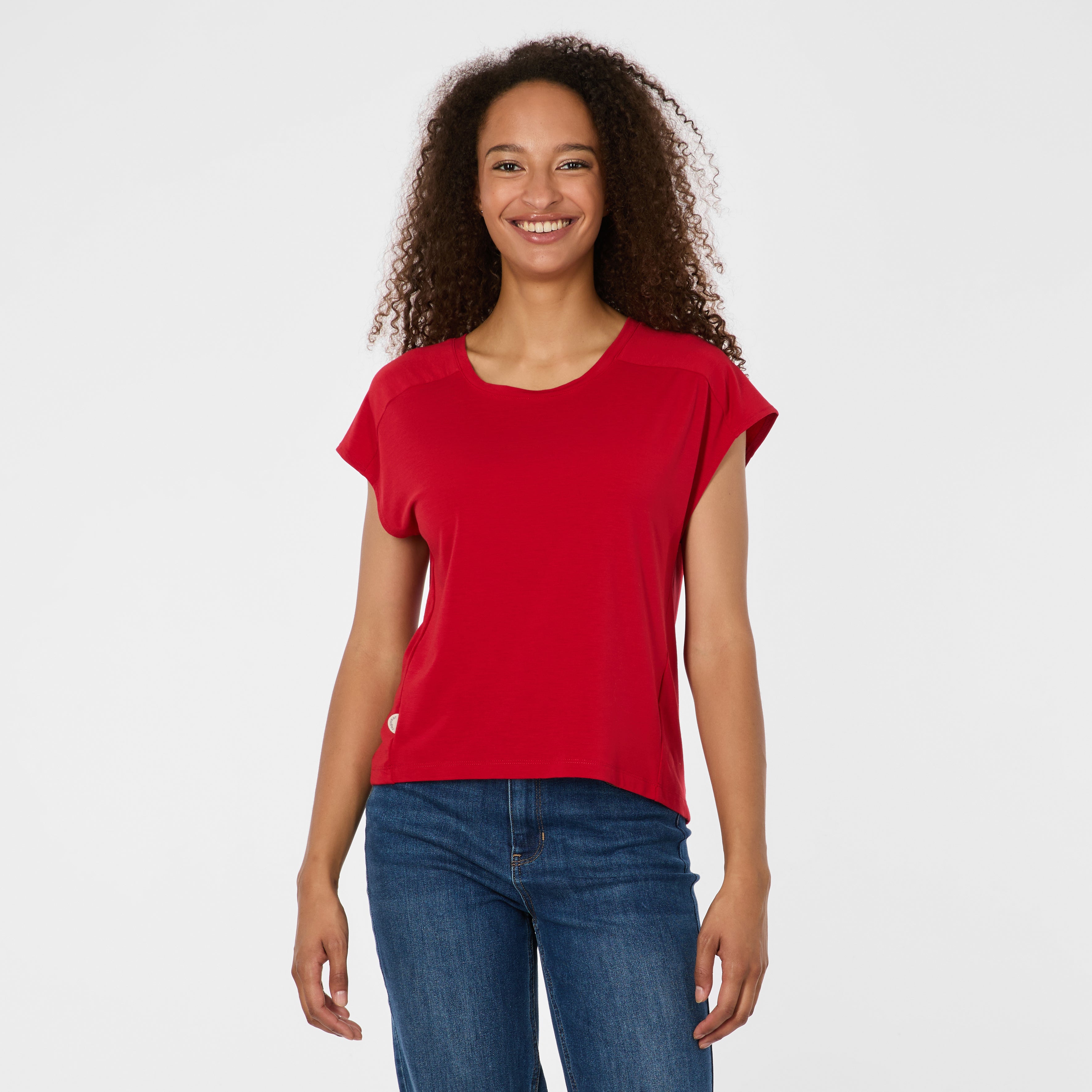 T-Shirt Droit Col Rond  et V au dos