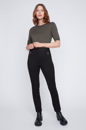 Pantalon Étroit Sans Zip Suède Végan