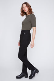 Pantalon Étroit Sans Zip Suède Végan