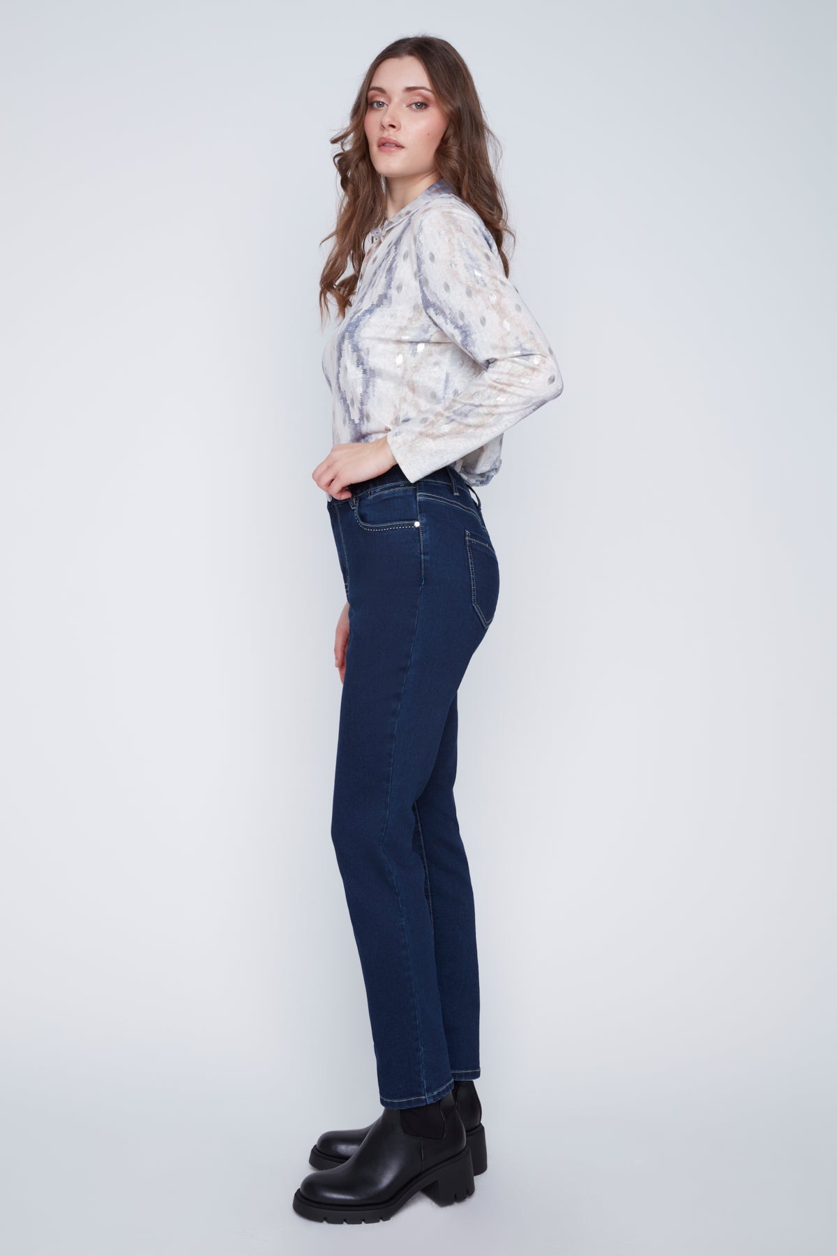 Pantalon Étroit Sans Zip Suède Végan