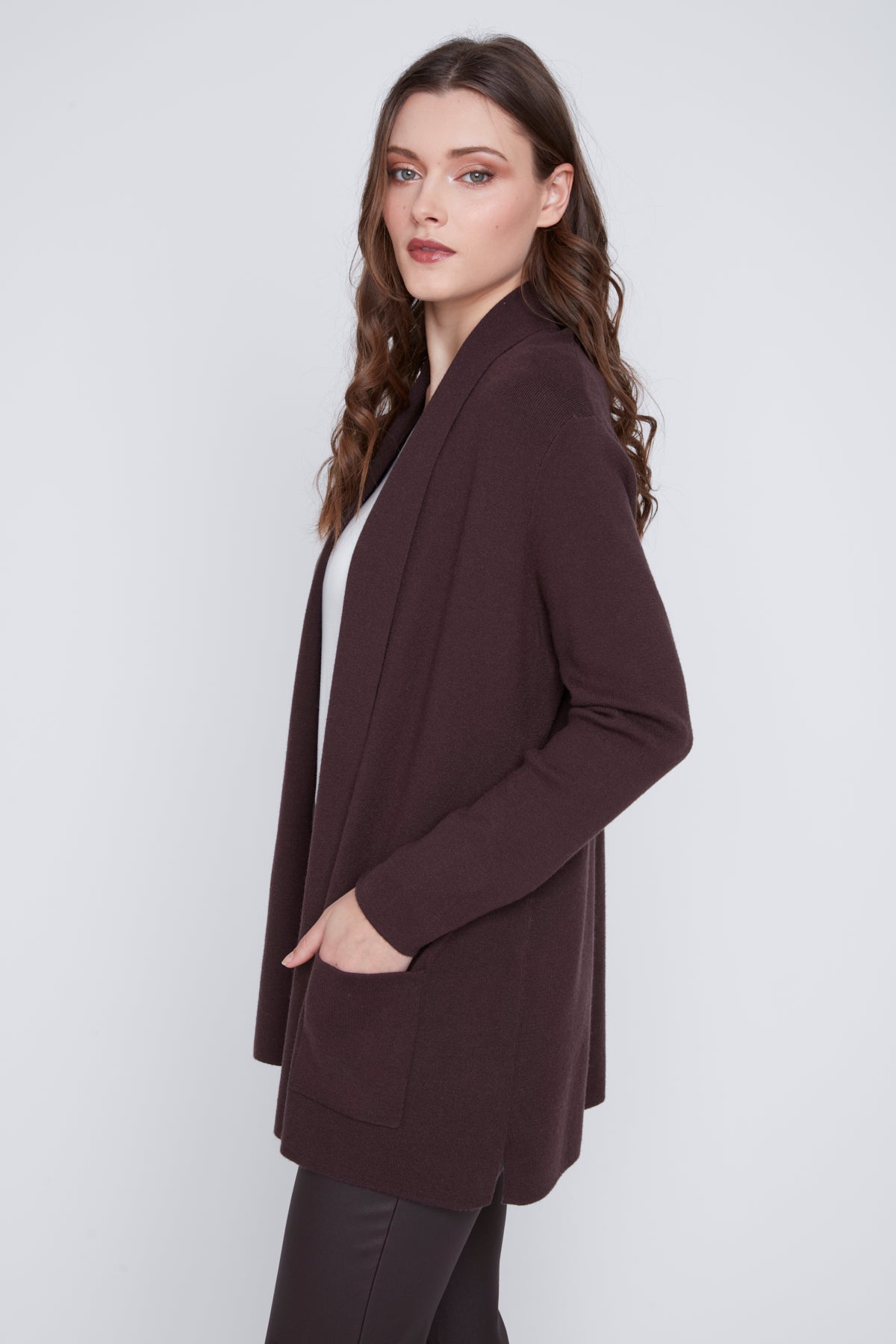 Cardigan en Tricot avec Poches