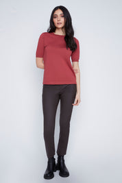 T-Shirt Col Rond en Tricot Fin