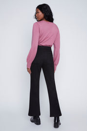 Pantalon Suède Végan Jambe Évasée