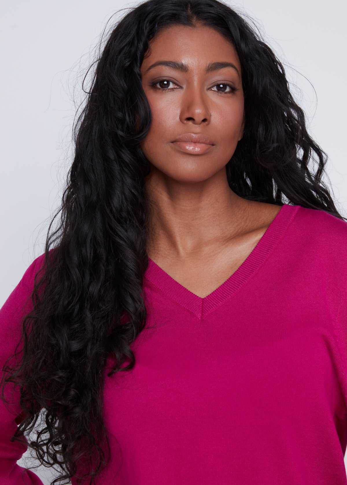 Chandail Tricot Léger Manches Bouffantes Col V