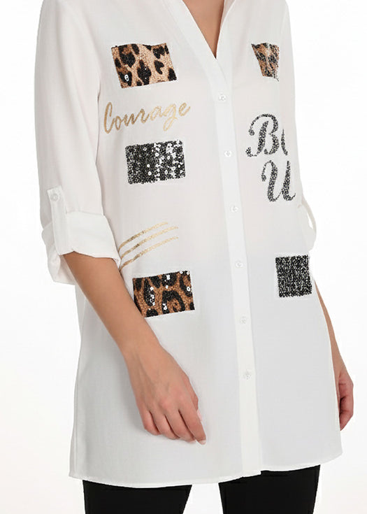 Blouse Tunique Avec Détails Léopard