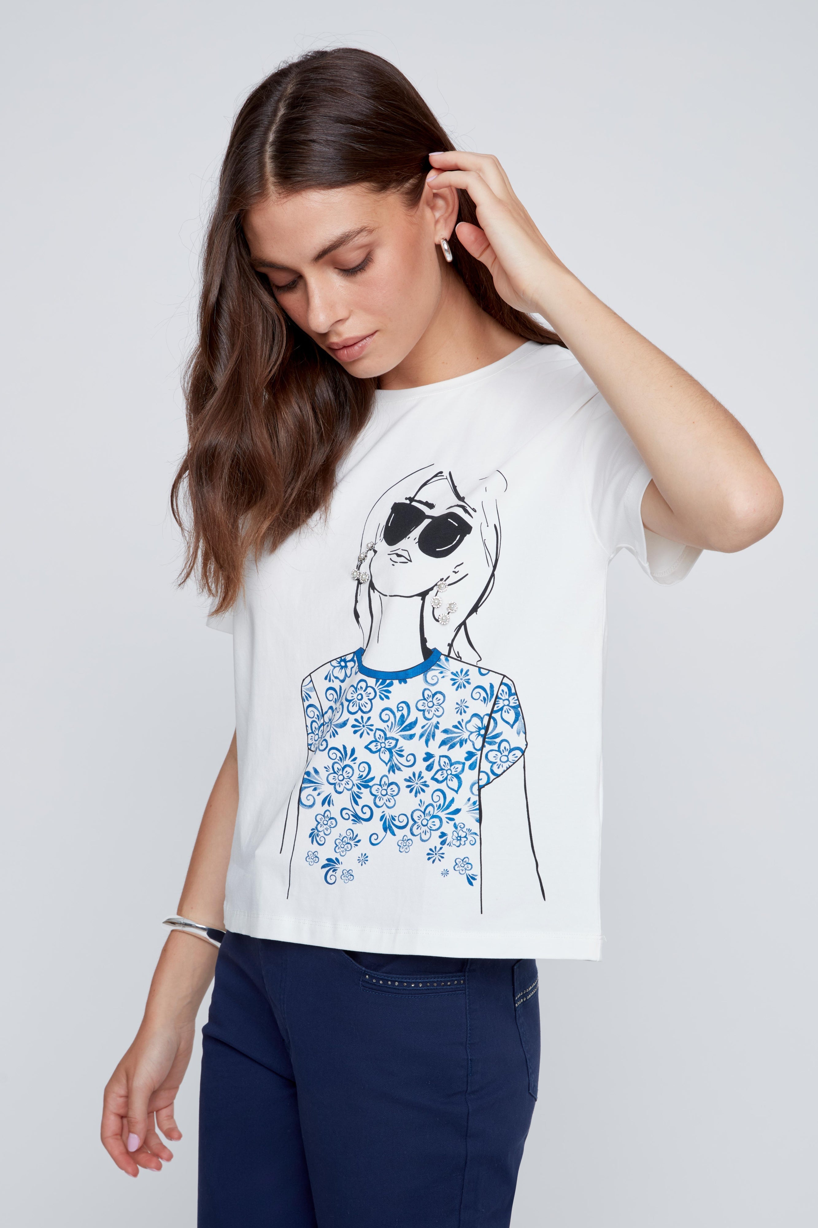 T-Shirt  Manches Courtes avec Imprimé de Femme