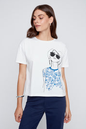 T-Shirt  Manches Courtes avec Imprimé de Femme