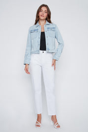 Jacket de Jeans Broderies Florales à Pailettes