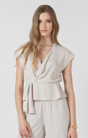 Haut Drapé Col en V